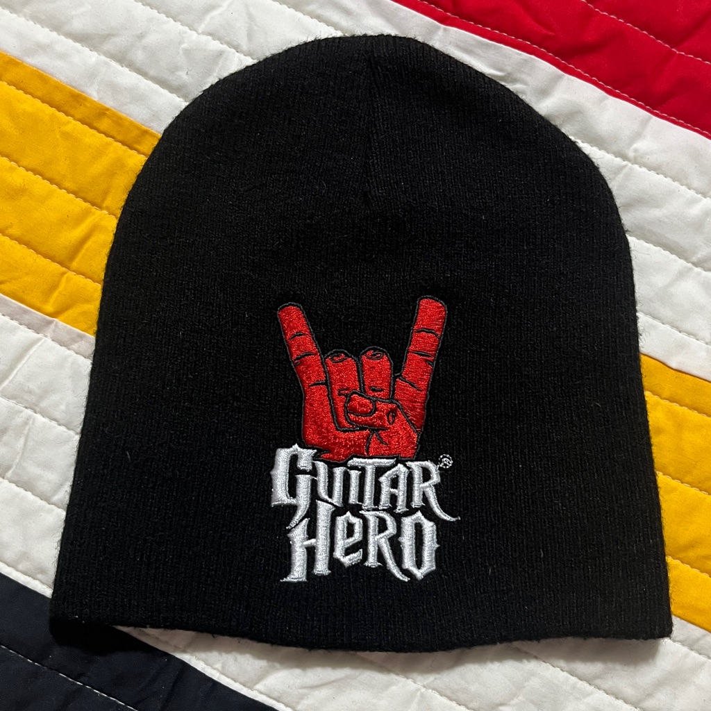 Rare Guitar Hero Official Merch Rock Hand Beanie Black Knit Hat